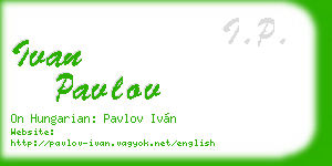 ivan pavlov business card
